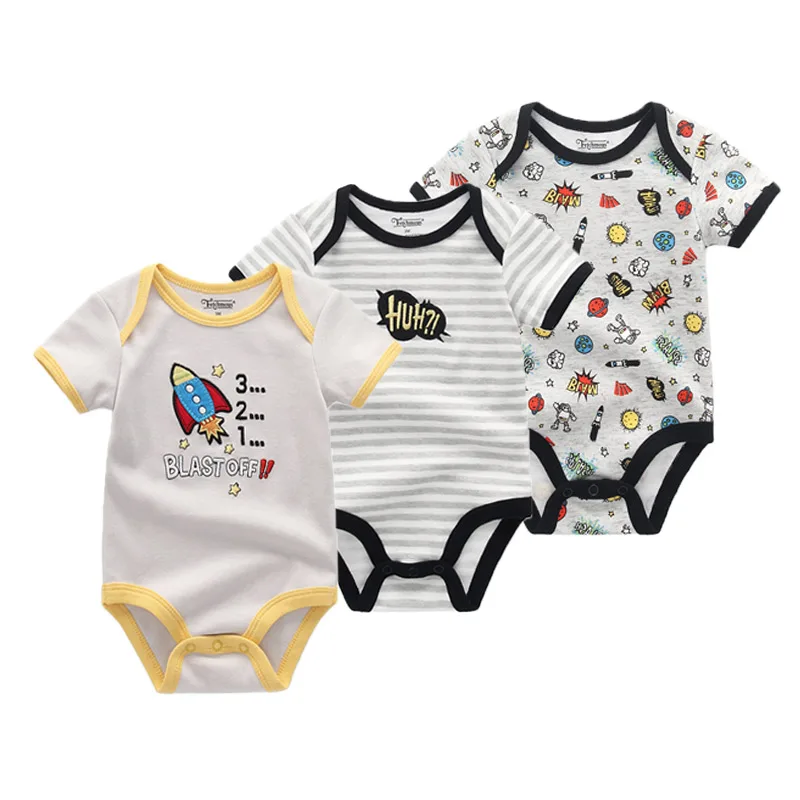 3 шт./партия для новорожденных мальчиков и девочек с коротким рукавом, детский комбинезон хлопок, комплекты для девочек pudcoco, одежда для маленьких девочек - Цвет: baby boy bodysuits21
