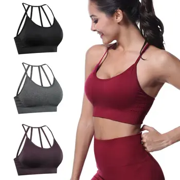 

Hirigin Medium Support Running Vest X-Type Sports Underwear Women Backless Comfy Wire Free Bras