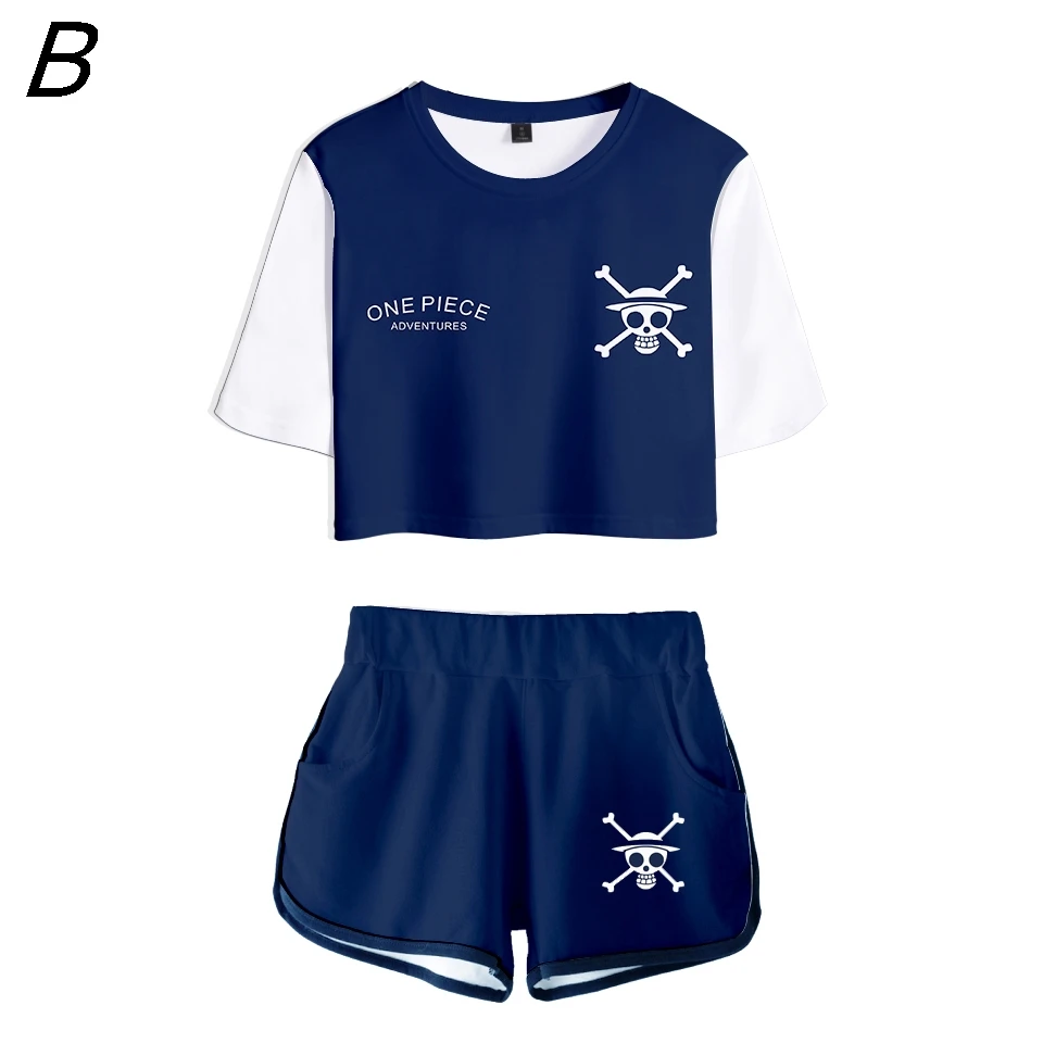 Один предмет Aventure Nieuwste Cool Midriff t-шорты сексуальный клубный костюм Vrouwen Straw Monkey D