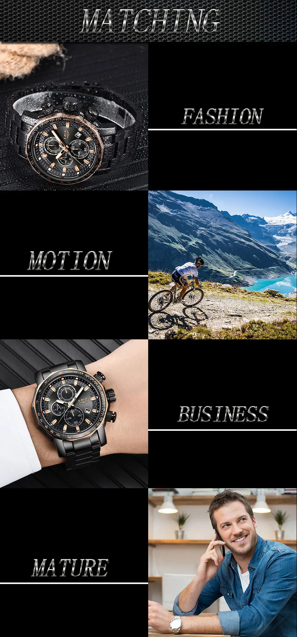 Relogio Masculino LIGE, новинка, спортивные мужские часы с хронографом, Лидирующий бренд, роскошные полностью Стальные кварцевые часы, водонепроницаемые часы с большим циферблатом для мужчин