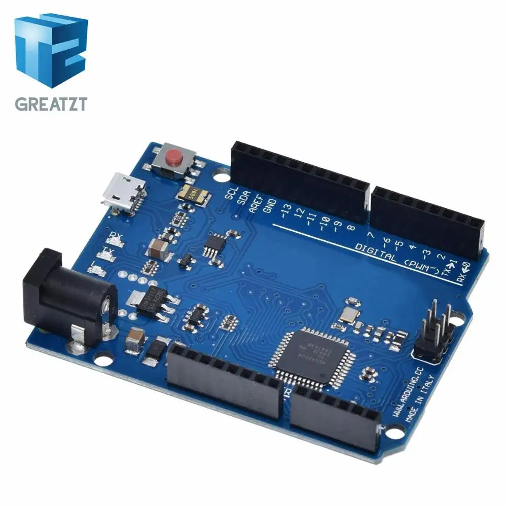 Микроконтроллер GREATZT Leonardo R3 Atmega32u4 макетная плата с USB кабелем совместимый Arduino