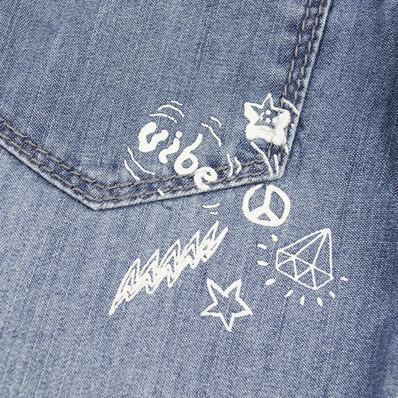6Boys Denim Shirts Blouses Long Sleeve Kids Jeans Tops Letter Cartoon Printed Cowboy Outwear