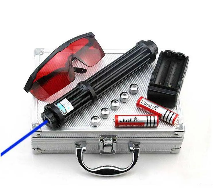 

Most Powerful 100000m 450nm High Power Blue Laser Pointers Flashlight Burn Match Candle Lit Cigarette Wicked LAZER Torch Hunting
