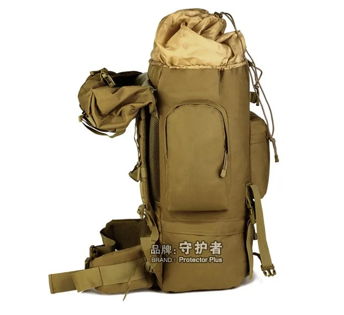 Protector Plus outdoor camping tactical backpack waterproof bag travel backpack luggage large backpack belt shoe warehouse 65L