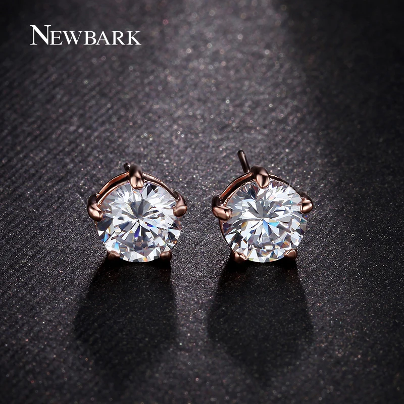 Aliexpress Newbark 5 G Round Cubic Zirconia Stud Aliexpress Newbark 5 G Round Cubic Zirconia Stud Earrings Silver Color Rose Gold 8mm Earring For Gilrs Gift Bijoux Femme From Reliable
