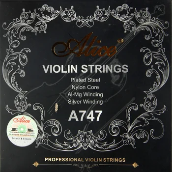 

Violin Parts Accessories Alice Violin Strings A747 nickel-plated High-carbon steel Nylon cor Aluminum Alloy wound silver wound