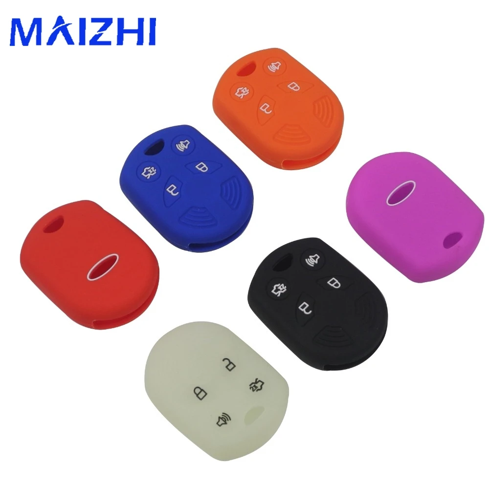 

Jingyuqin 4 Buttons Silicone Remote Car Key Case Cover For Mercury Mariner Lilan Lincoln Navigator MKX MKZ Ford Edge Fusion Mu