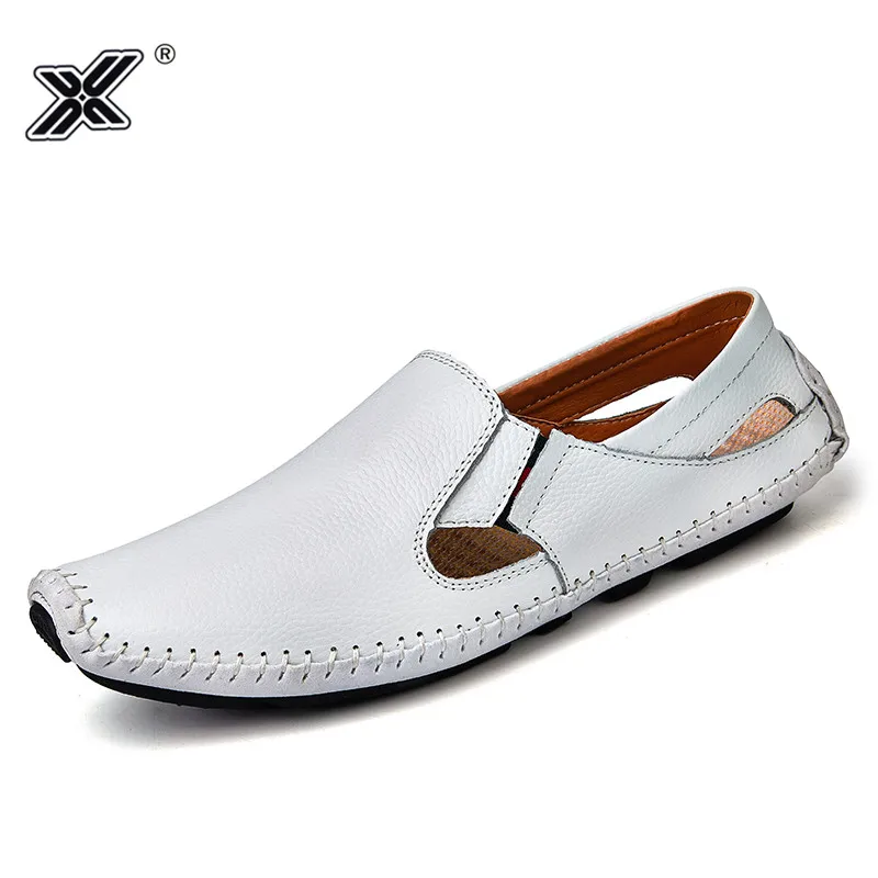 

Slipper Outdoor Sneaker Beach Casual Slip-on Summer Shoes 5 Colors Men Leather Driving Shoes Plus Size 45 46 47 Casual Slip-on