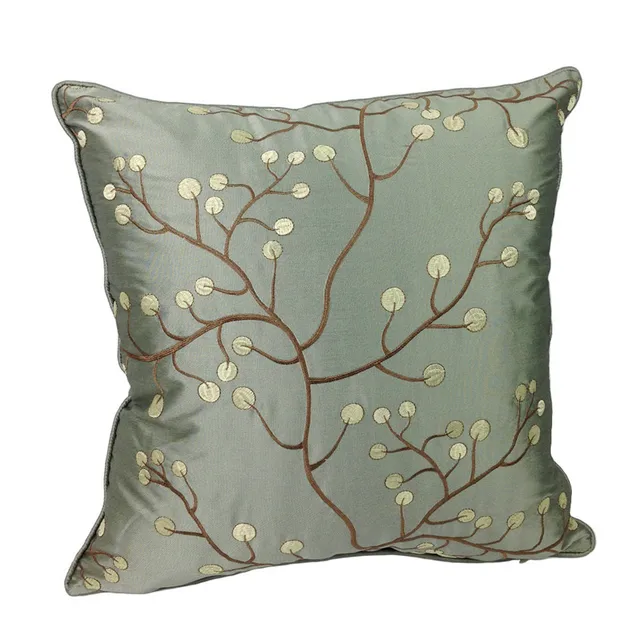 deluxe interior decorative cyan tree branch embroidery cushion cover gift designer pillow case 45x45 cm