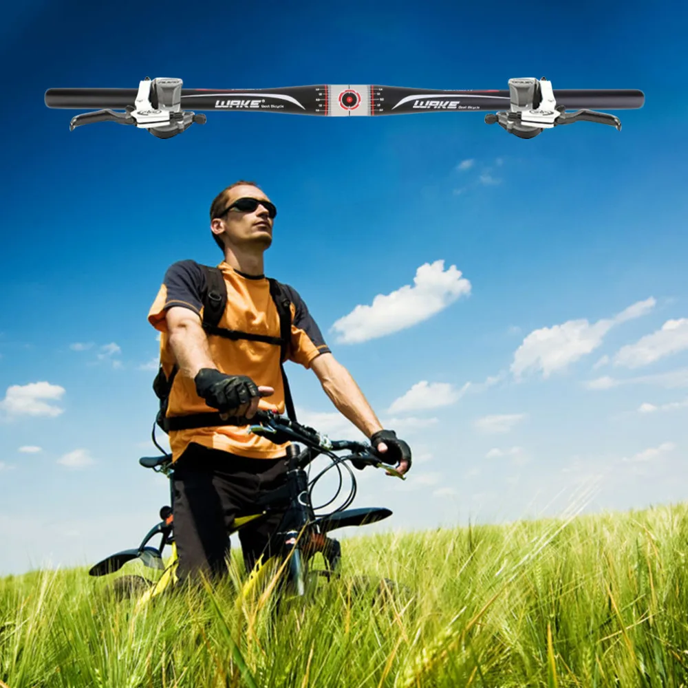 cheap NEW 31.8mm * 620mm Aluminium alloy Cycling Riser Flat Handlebar MTB Mountain Road Bike Bicycle Handlebar