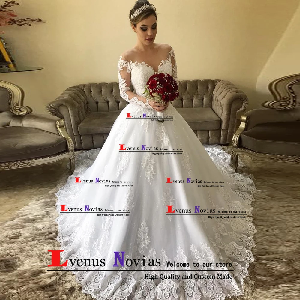 

Vestidos de novia Sexy Back Bride Dresses Lace Robe de Mariee Romantic Long Sleeve Wedding Dress 2019 gelinlik Vestido de Noiva