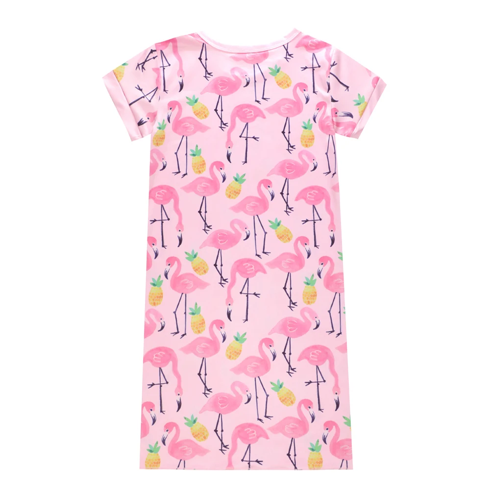 Летняя Ночная одежда для девочек с единорогом детские пижамы Ночная рубашка с короткими рукавами и единорогом для девочек с единорогом ночные рубашки