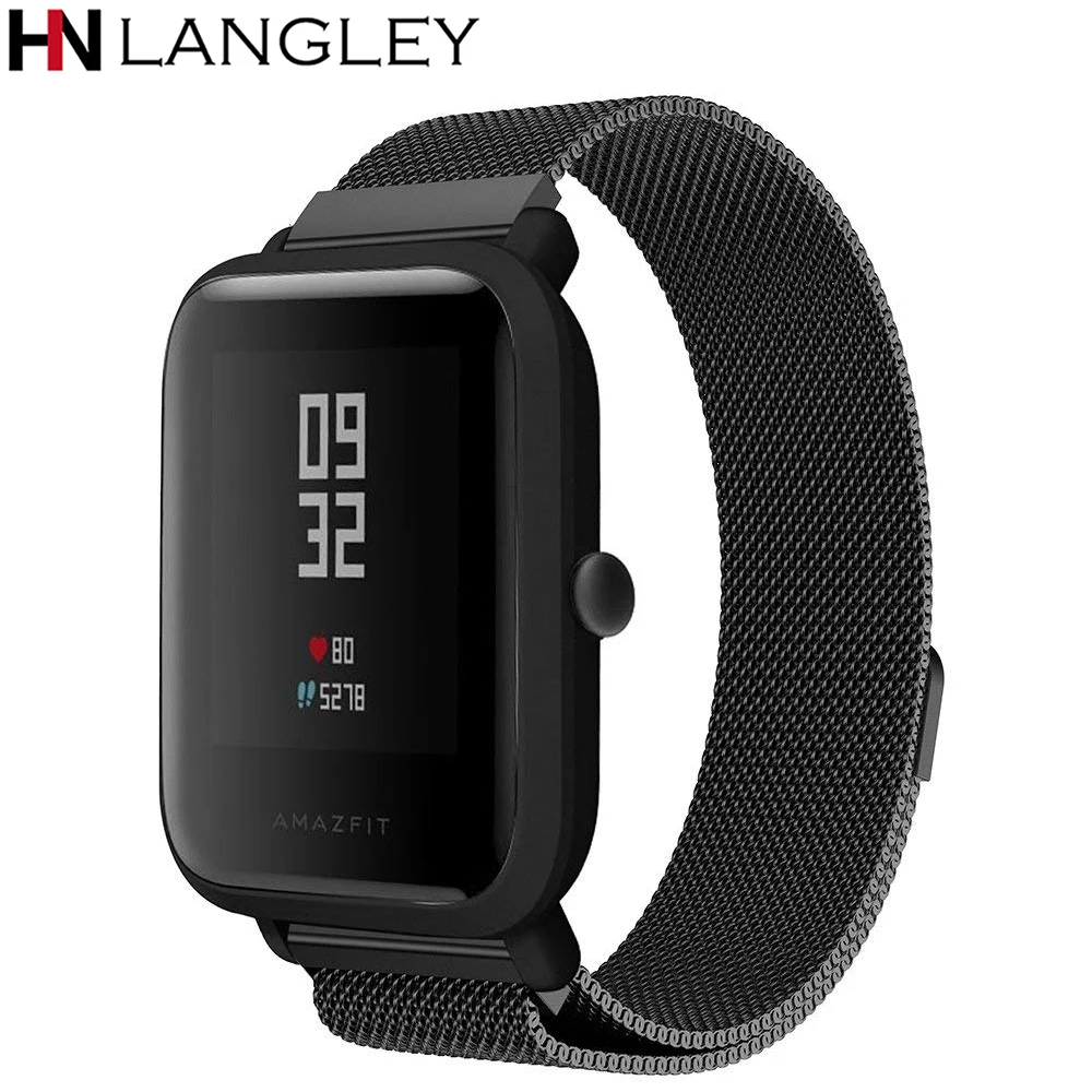 

20mm Milanese Loop Magnetic Stainless Steel Watch Band for Xiaomi Huami Amazfit Youth bit Smart Watchband Strap Wrist Bracelet