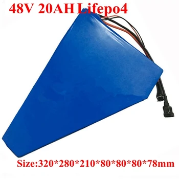 

48v 20ah lifepo4 battery pack triangle for electric scooter bike 500w 1500w motor 48v lithium battery + 58.4V 3A Charger