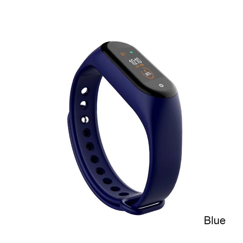 M4 Smart Bracelet Newest Bluetooth Sport Watch Smart Band Color Screen Waterproof Heart Rate Fitness For Android IOS - Цвет: blue