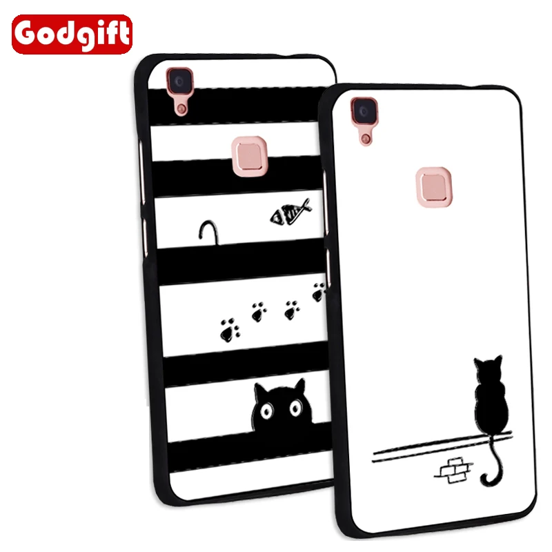 GodGift Vivo V3 Case Cover 5.5 inch 3D Relief Black Silicone Soft Cover