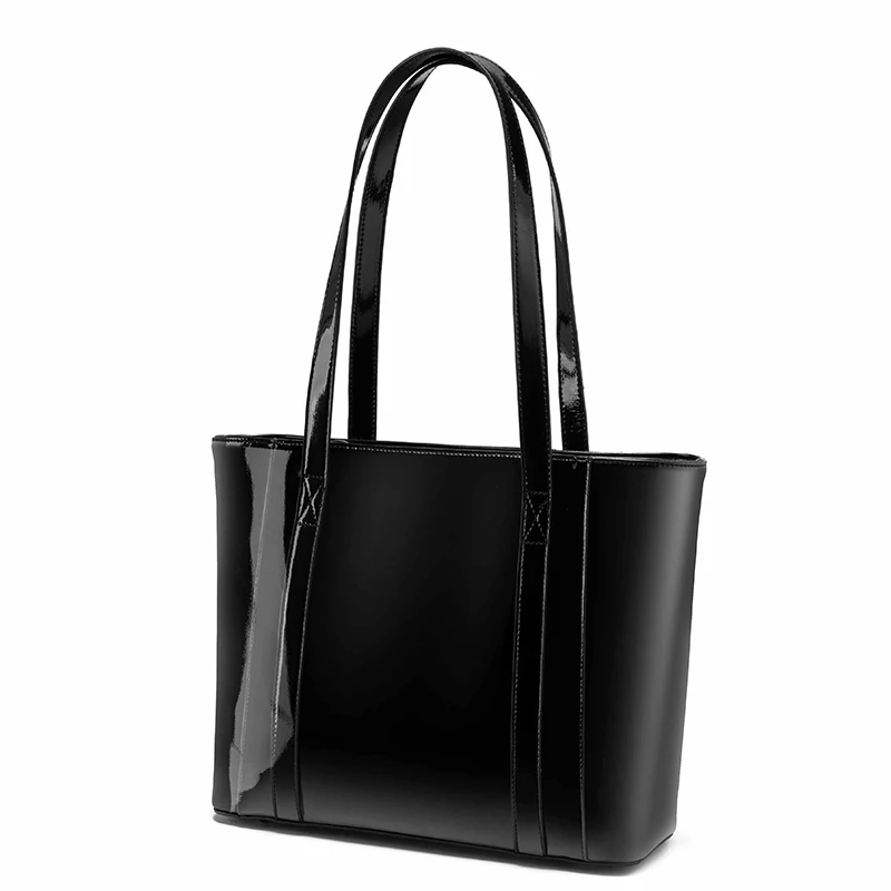 REALER женская сумка из водонепроницаемого микроволокна сумка из синтетической кожи Женская Большая вместительная сумка через плечо сумки для покупок - Цвет: Черный