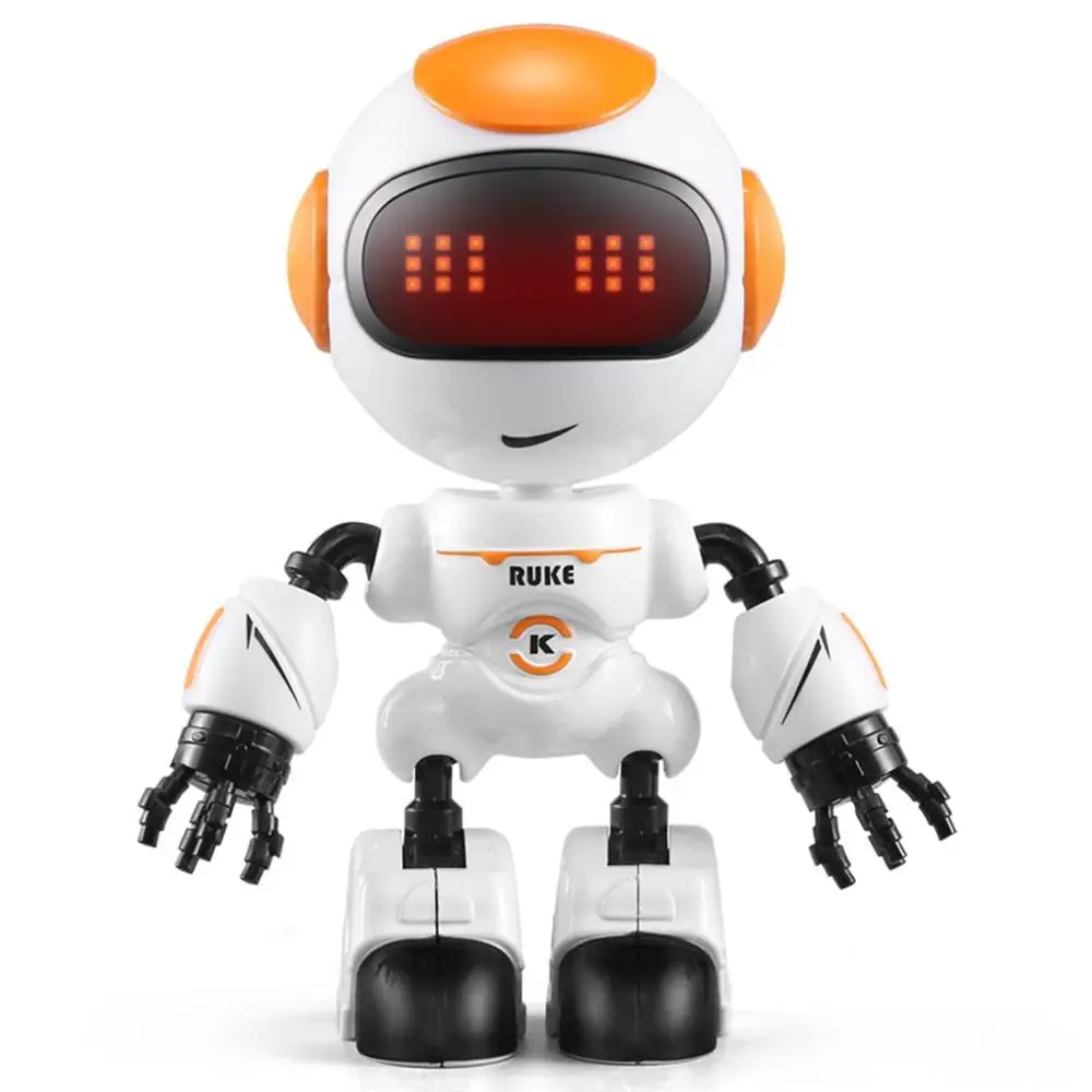 JJR R8 сенсорный светодиодный радиоуправляемый робот, умный голос, сделай сам, модель жеста тела, игрушка для мальчиков, детей, взрослых, рождественский подарок - Цвет: Оранжевый