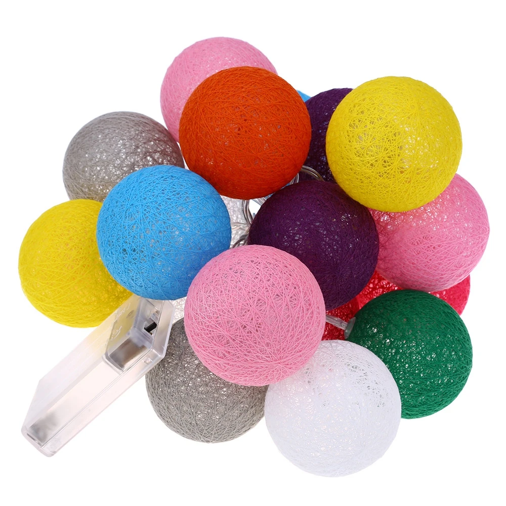 Premium Lovely Hot Sell 20PCS 2M 80LM Cotton LED Ball String Lights For Banquet Home Dining