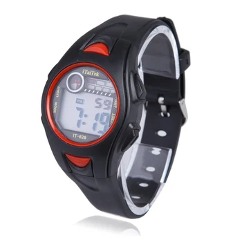 

iTaiTek Children Boys Girls Swimming Sports Digital Wrist Watch IT-628 Waterproof (Black+Red)