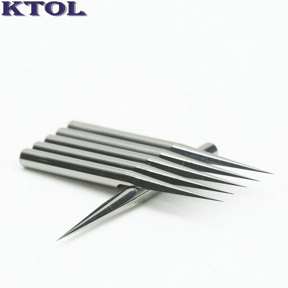 10 угловых Tip 0.1mm Ovl 38mm в форме CNC гравировальные биты торцевые фрезы PCB инструменты