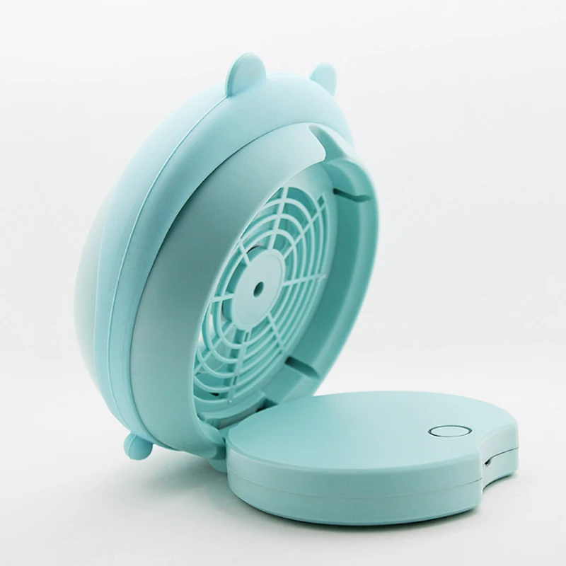 Humidifier Mini Fan Spray water USB Rechargeable Battery fan Water Mist Fan Round Cartoon Cat Office Home Round Cooling Fan   (10)
