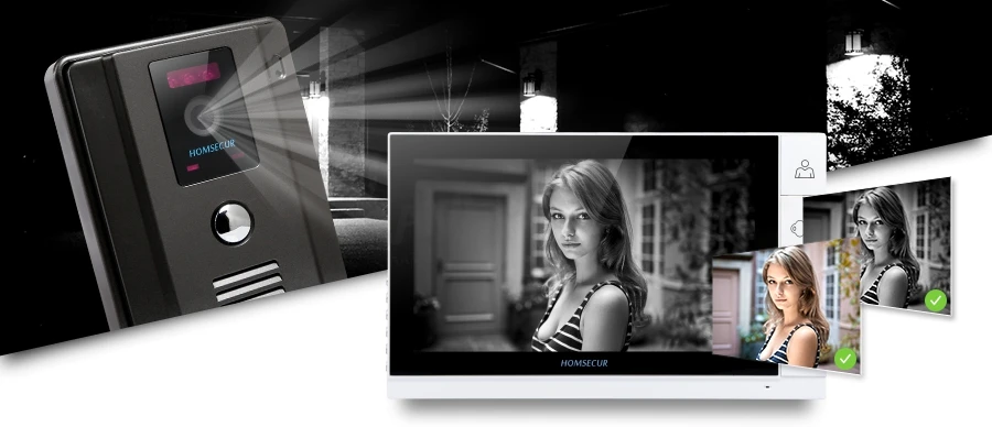 Sale HOMSECUR Wired Video Door Phone Intercom System with 9" TFT LCD Monitor+1/4 CMOS Camera 4