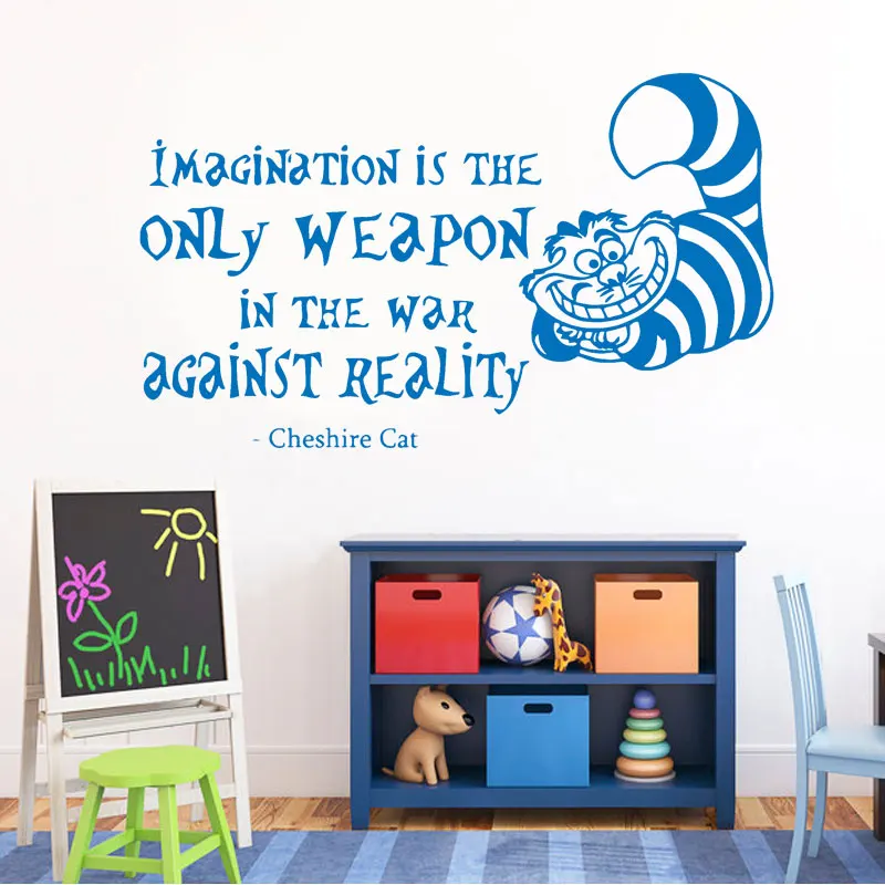 Cheshire Cat Wall Decals Quote Sticker Home Decor Vinyl Alice In Cheshire Cat Wall Decals Quote Sticker Home Decor Vinyl Alice In Wonderland Nursery Decoration Removable Mural F751 Stickers From Garden On