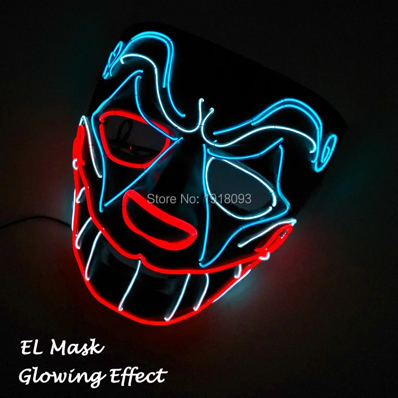 

New Funny Cosplay Party Dog Head Mask EL Neon light up Mask Halloween Party Mask for Holiday Party Supplies