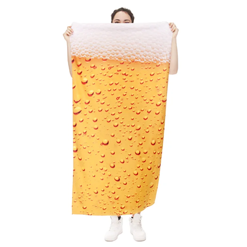 

Water Drops Reactive Printing Beach Towel Fashion Polyester Bath Towel 3D Digital Printing Man / Woman Bathrobe Towel
