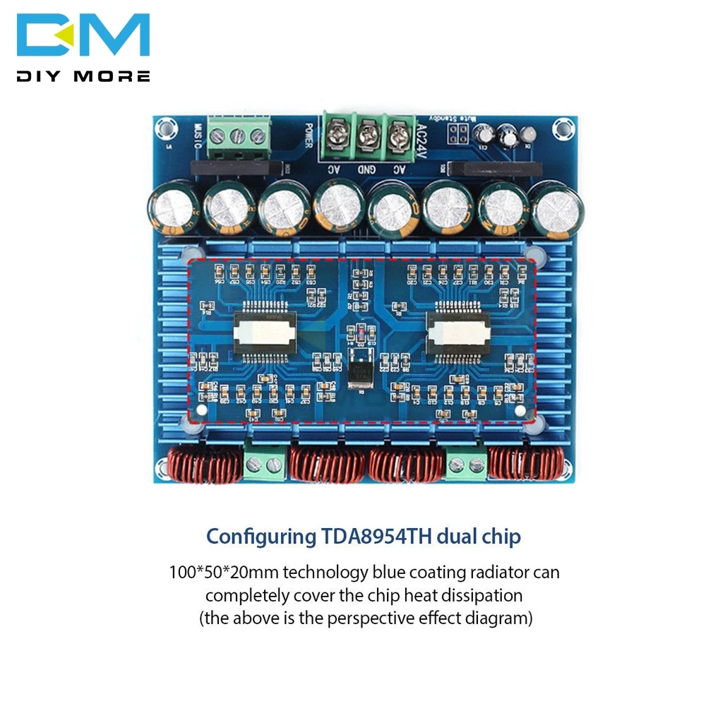 Двойной стерео чип tda8954 го класса D 2x420 Вт AC 24 В 420 цифровой аудио hi fi усилитель