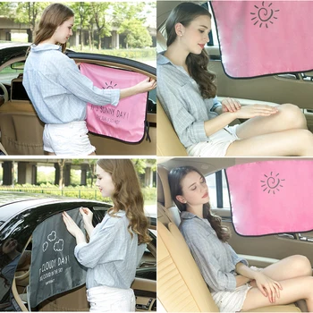 

Car Window Foil Solar Protection Adjustable Car Window Mesh Style Curtain UV Sunshade Visor Car Curtain Sunshade Curtain 70*50cm