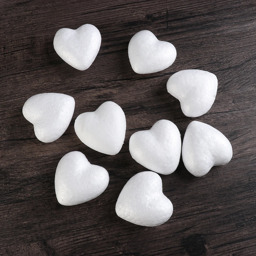

6/8.5/10/15cm White Heart Shape Craft Balls Styrofoam Modelling Foam Mould Polystyrene DIY Ball Toys Wedding Party Decoration
