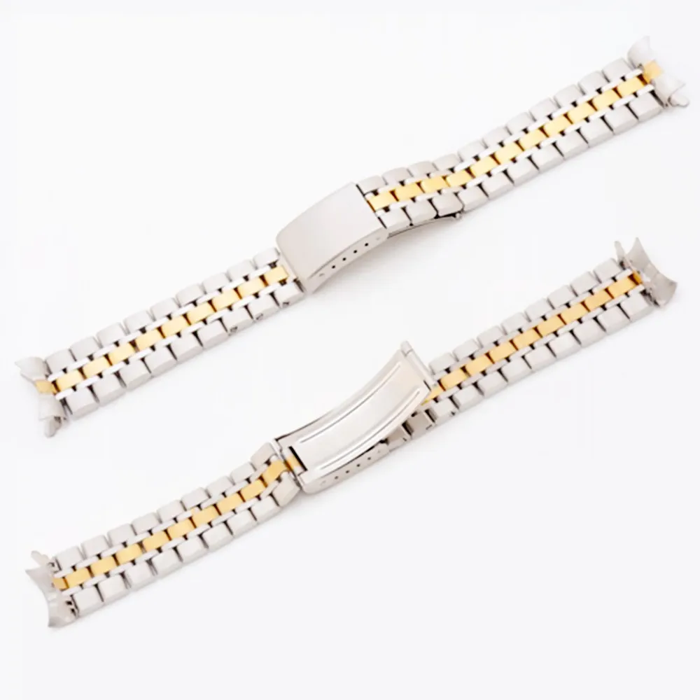 19 мм серебро золото Oyster Fold раскрытие застежка часы ремешок браслет для серии Prince часть часов - Цвет ремешка: Middle Gold