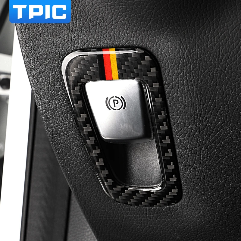 Carbon Fiber P Electronic Brake Switch Button Trim For Mercedes C Class W205 GLC