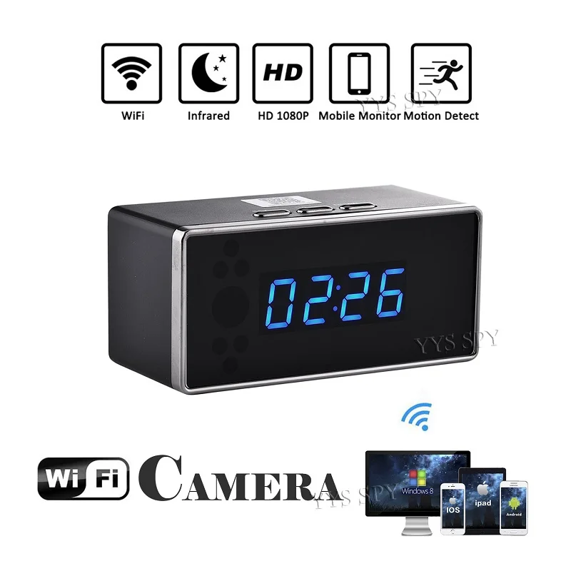 

Mini Wifi Camera Wireless Alarm Table Clock 1080P Remote Video Audio Camcorder Night Vision Security Motion Sensor Micro Camera
