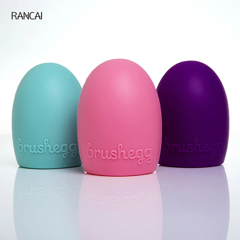 

RANCAI 1pcs Silicone Egg Brush Cleaning Brushegg Cleanser Cleaner Foundation Powder Clean tools for Cosmetic Makeup Brushes