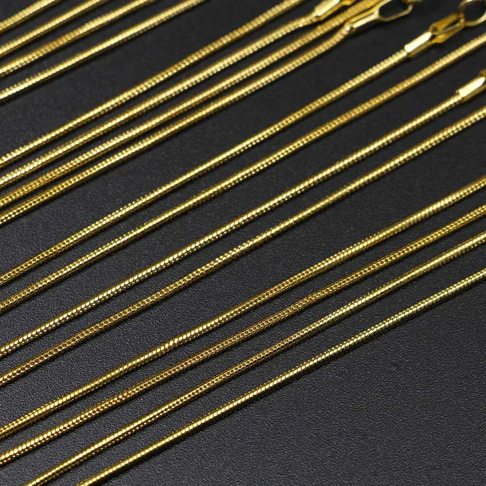 

12Pcs/Pack 40cm Adjustable Gold Silver Lobster Clasp Snake Chain For DIY Necklaces Jewelry Making Findings Accessories Wholesale