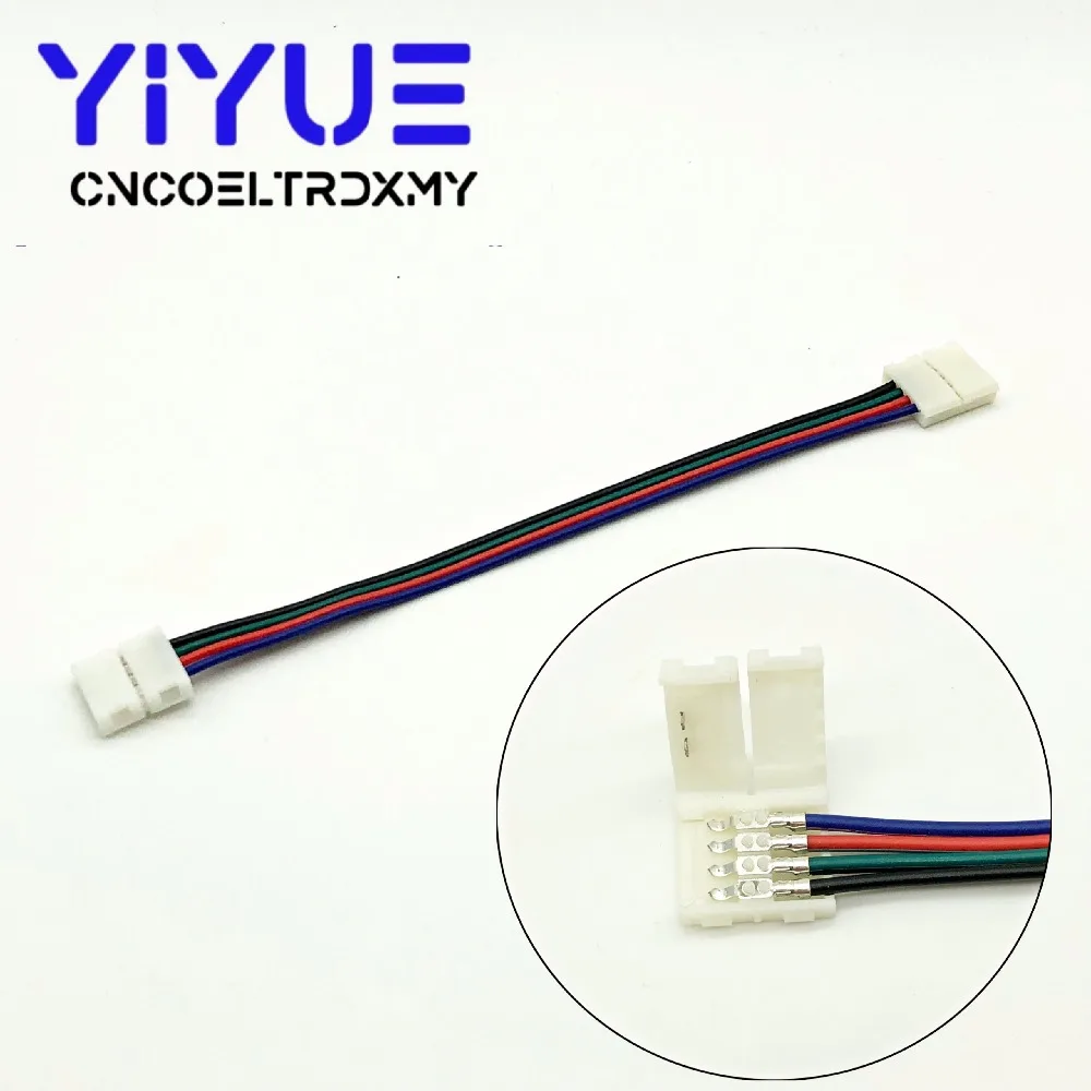 RGB LED Strip Connector 4pin 10mm Free Welding Connector 5pcslot for RGB 5050 LED Strip (5)