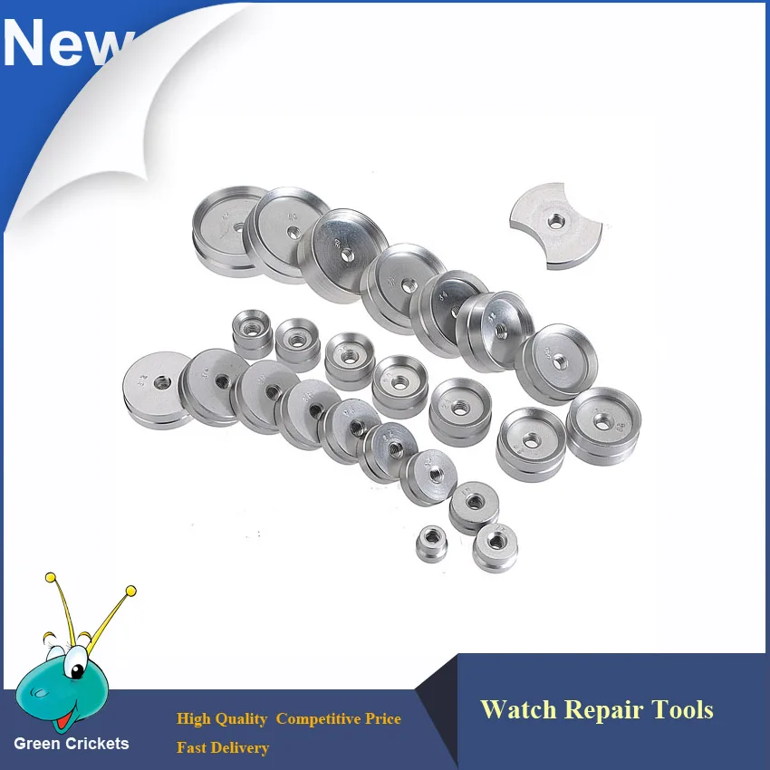 Latest 25 Size Watch Back Case Aluminum Alloy Press Dies New Watchmake Repair Tools watch Press