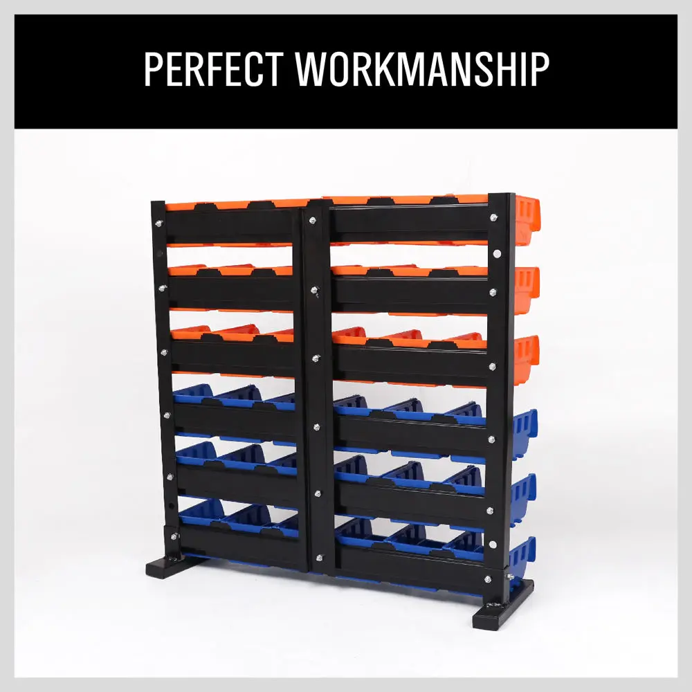 36 Pcs Bin Storage Rack Shelving Garage Storage Rack Tool Organiser Box Workshop