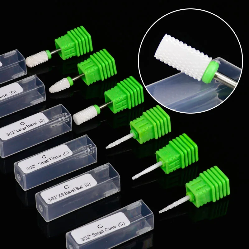 

YZWLE High-End Ceramic Nail Drill Bit Nail File 3/32" Cutter for Electric Manicure Machine Nail Art Tool Nail Drill Accessory