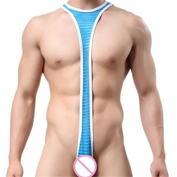 

Men's Net Yarn Sexy Underwear,Men Stripes Bar Night Games Uniforms,Men's Bodysuit