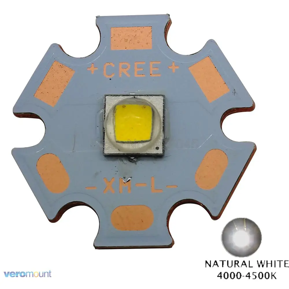Cree XLamp XM-L2 XML2 T6 10 Вт нейтральный белый 4500 к высокая мощность светодиодный светильник излучатель бисера для вспышки светильник 16 мм или 20 мм черный/белый PCB - Испускаемый цвет: Full Copper PCB