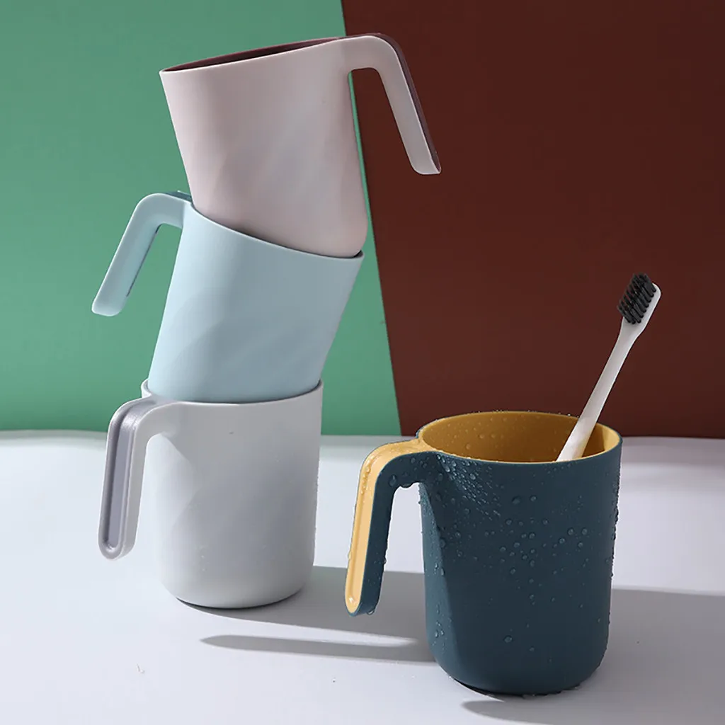 

C Bathroom Toothbrush Cup Toothpaste Holder Straw Cup Drinking Wash Gargle Cup Thermal Cup Coffee Mug Water Home mugs J23