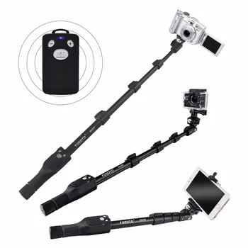 

Professional Selfie Stick Bluetooth Monopod For Apple, Android, Gopro, DLSR Cameras, Removable Wireless Handheld Monopod Black