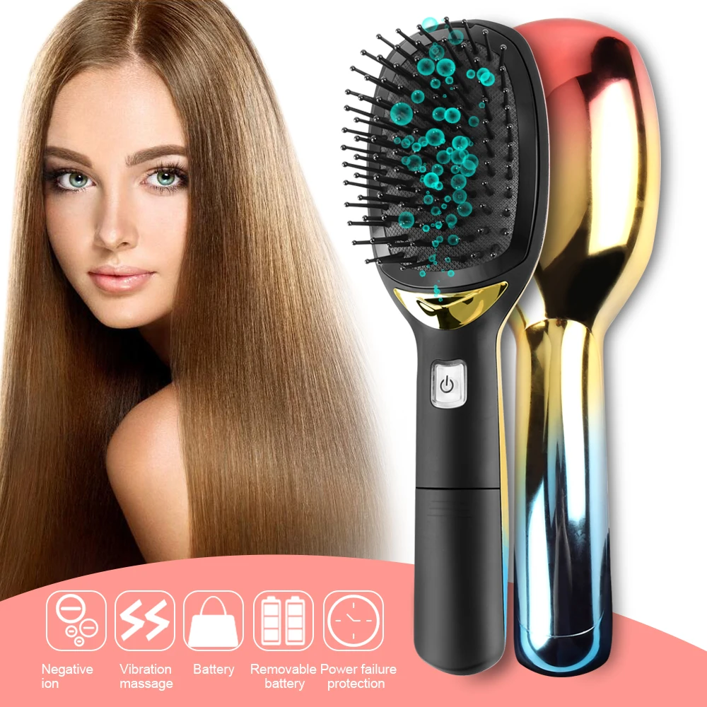 

Upgrade Electric Negative Ionic Hair Brush With Handle Magic Anti static Hairbrush Massage Comb Smooth Hair Comb Styling Tools