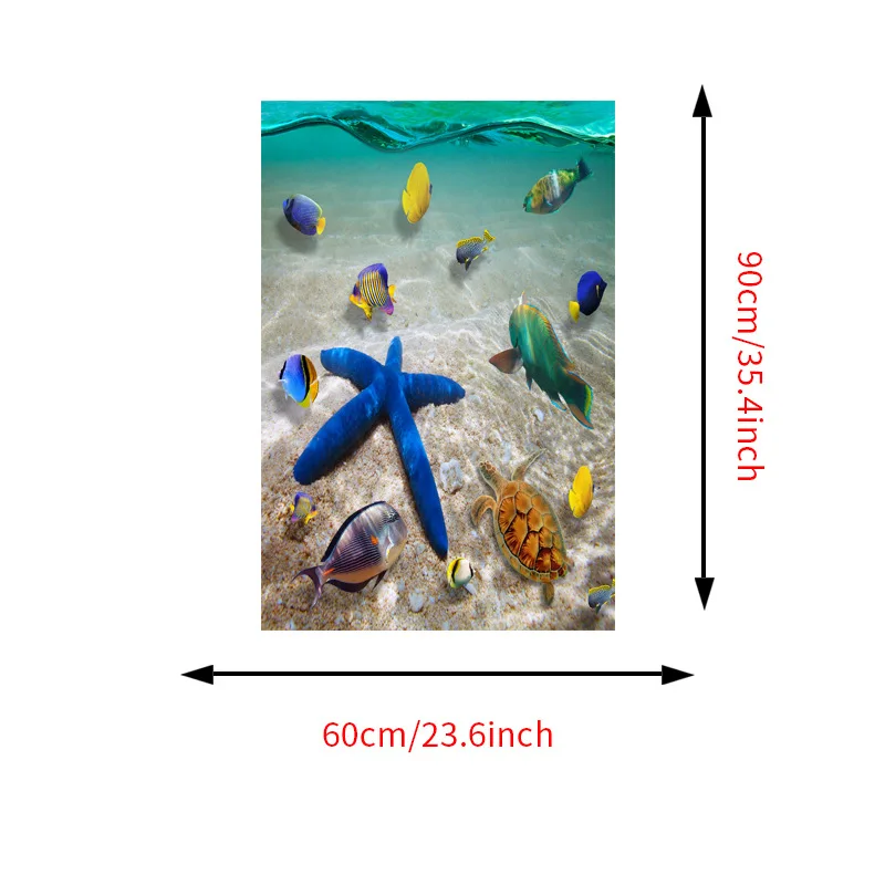 Красивые Морские морские звезды настенные стикеры s детские комнаты декор плакат DIY 3d напольная наклейка для ванной красочные рыбы море фрески SD121
