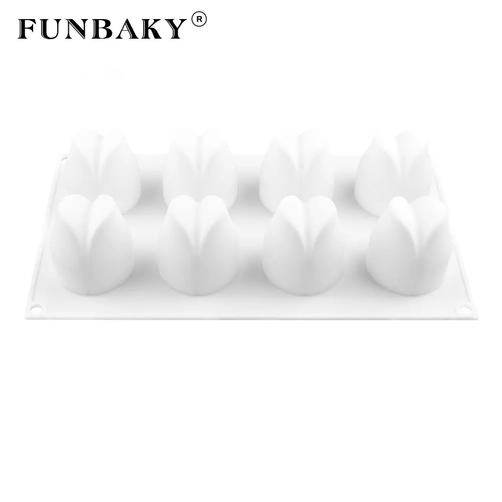 Новинка силиконовая форма FUNBAKY 3D в форме цветка тюльпана для торта мусса десерта