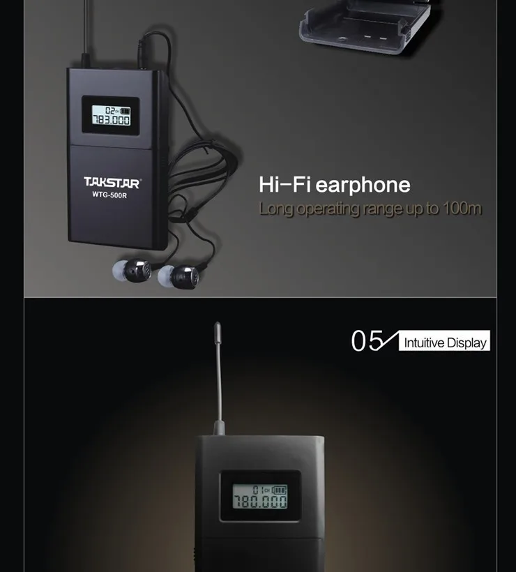 Discount 100m operating range 1 Transmitter+10 Receivers 100% Original Brand New Takstar WTG-500 UHF PLL Wireless tour guide system 5 Discount 100m operating range 1 Transmitter+10 Receivers 100% Original Brand New Takstar WTG-500 UHF PLL Wireless tour guide system 5